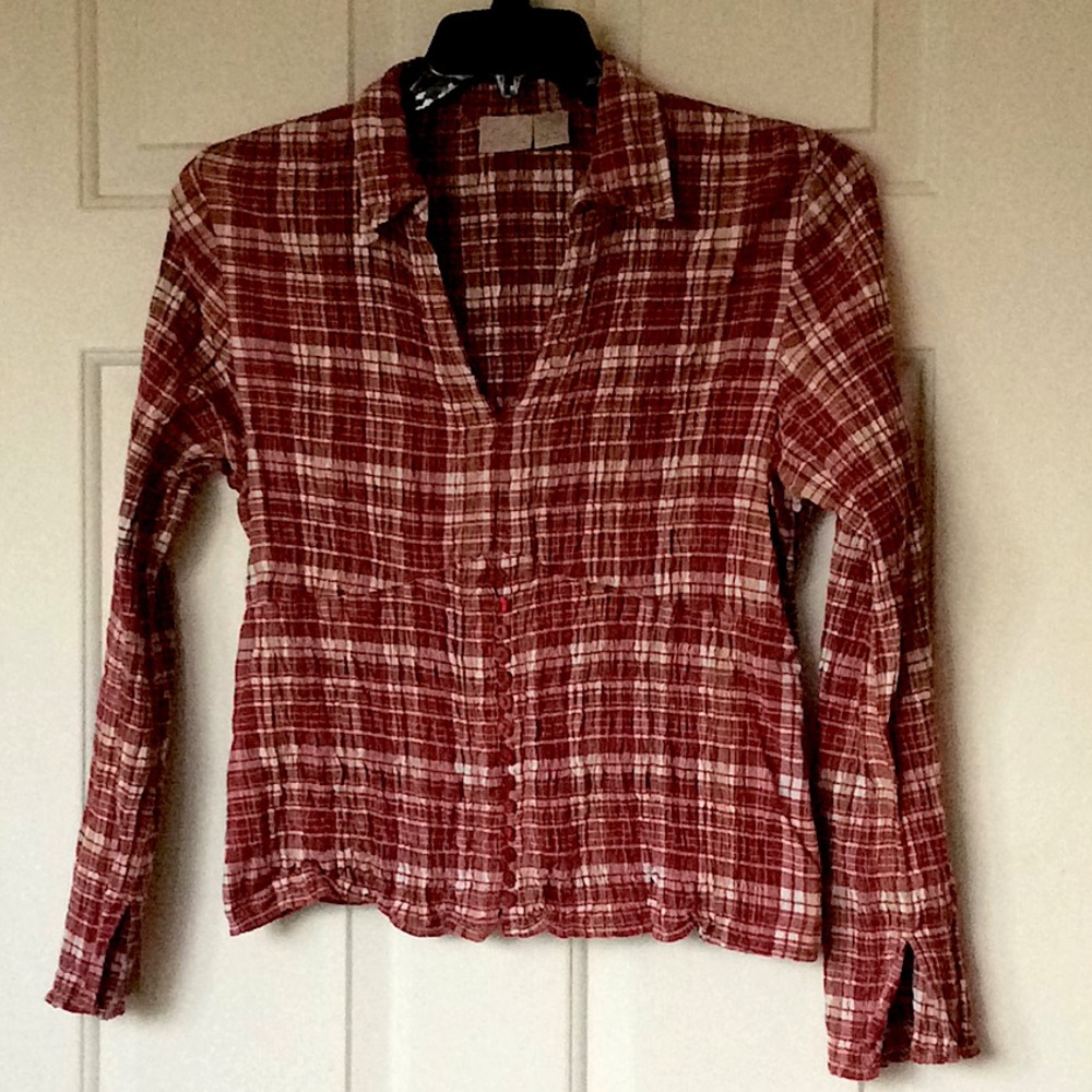 Fiorlini International M V-neck L/S Smocked Top